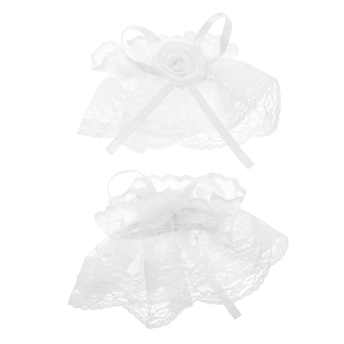 FRCOLOR 1 Paar Kurze Spitzen-handgelenkmanschetten Für Damen, Weicher Stoff Mit Blumenmuster, Für Lolita-modekomfort Und Themenpartys, Einfach Zu Tragende Und Auszutauschende Manschetten von FRCOLOR