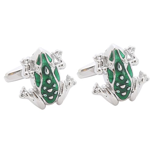 FRCOLOR 1 Paar Manschettenknöpfe Hemd Ärmelnägel Hemdmanschettenknöpfe für Herren Frosch Manschettenknöpfe Herrenmanschettenelemente Herrenhemmungen Legierung Green FRCOLOR 1 Paar Manschettenknöpfe Hemd Ärmelnägel Hemdmanschettenknöpfe für Herren Frosch Manschettenknöpfe Herrenmanschettenelemente Herrenhemmungen Legierung Green von FRCOLOR