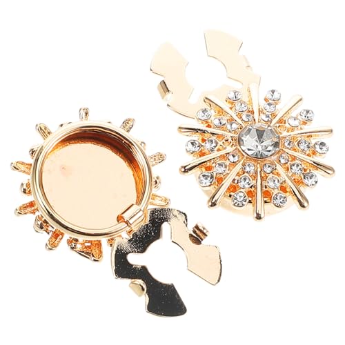 FRCOLOR 1 Paar Manschettenknöpfe Strassknöpfe Für Kleidung Manschettenknöpfe Strass Accessoires Für Damen Strass Manschettenknopf Goldene Legierung von FRCOLOR