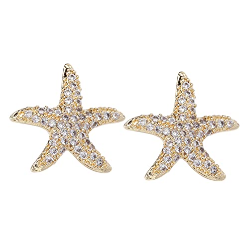 FRCOLOR Damen Ohrstecker S925 Sterling Silber mit Zirkonia Vergoldet für Mädchen und Frauen Modischer Ohrschmuck für Besondere Anlässe von FRCOLOR