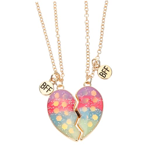 FRCOLOR 1 Paar Pärchen Halskette mit Bunten Pailletten Magnetische Partner Kette für Valentinstag Einzigartige Schmuckstücke für Stilvolles Elegantes Design Liebevolles für Ihn von FRCOLOR