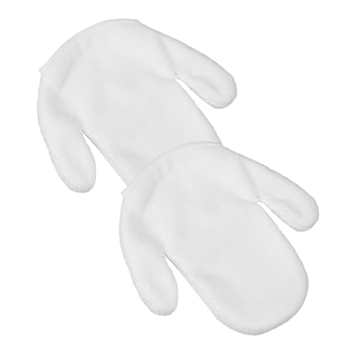 FRCOLOR 1 Paar Pflegehandschuhe Hautpeeling Für Das Gesicht Hautwäscher Praktische Handschuhe Gesichtsreinigungshandschuh Peeling-handschuh Für Das Gesicht Handtücher Baumwolle Weiß von FRCOLOR