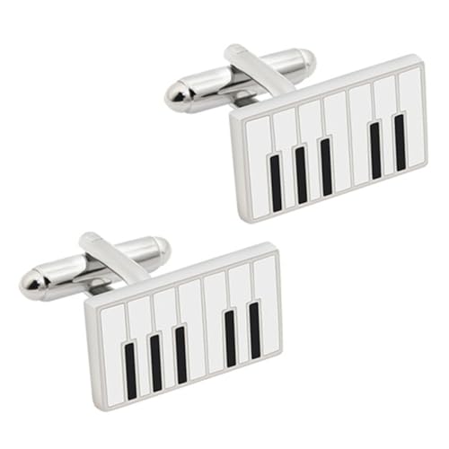 FRCOLOR Klaviermotiv Manschettenknöpfe Für Hemden Und Anzüge Hochglanzpolierte Oberfläche Herren Manschettenknöpfe Für Business Und Formelle Anlässe von FRCOLOR