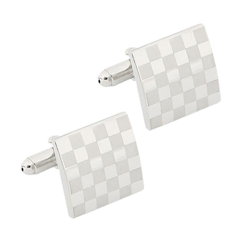 FRCOLOR 1 Paar Quadratische Manschetten knöpfe Smoking Hemden mit französischen Manschetten Kleid Männer Hochzeitsgeschenk edle Manschettenknöpfe Hemd-Accessoire Legierung Silber von FRCOLOR