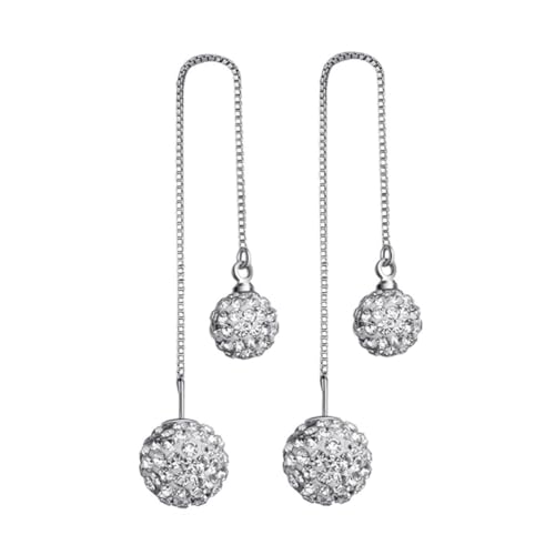 FRCOLOR 1 Paar Quasten-ohrringe Aus Strass Strassschmuck Für Damen Quaste Ohrtropfen Strass-ohrtropfen Silber von FRCOLOR