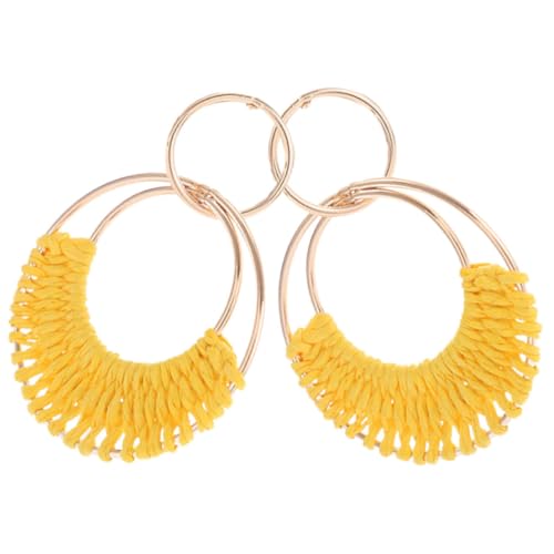 FRCOLOR 1 Paar Raffia Ohrringe für Damen Handgefertigte Geometrische Sommer Strand Ohrringe Statement Schmuck für Partys Abendkleider Leicht FRCOLOR 1 Paar Raffia Ohrringe für Damen Handgefertigte Geometrische Sommer Strand Ohrringe Statement Schmuck für Partys Abendkleider Leicht von FRCOLOR
