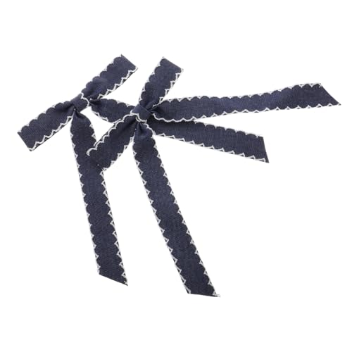 FRCOLOR 1 Paar Schleife Haarnadel Haarclip für Partys Retro Haarschmuck Trendige Haarspange Dunkelblaue Haarklammer Haarschleifen für Frauen Mädchen Quastenhaarklammern Haarspangen Stoff von FRCOLOR
