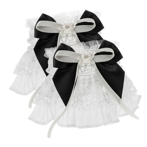 FRCOLOR 1 Paar Schleifenärmel Spitzen Handgelenkmanschetten Spitzen Handgelenk Accessoires Spitzen Schmuck Accessoires Handmanschetten Für Frauen Hochzeits Handgelenkmanschetten von FRCOLOR