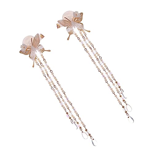 FRCOLOR Haarspangen Mit Quaste Im Vintage-stil Ein Paar Haarklammern Im Chinesischen Stil Haarnadel-accessoire Für Frauen Damen Und Mädchen Anzüge Und Anlässe von FRCOLOR