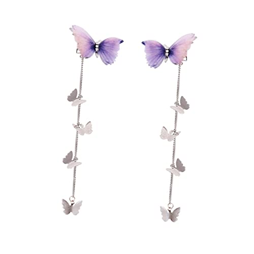 FRCOLOR 1 Paar Seitenclip Mit Schmetterlingsquaste Quaste Haarnadel Haarschmuck Für Frauen Hochzeit Haarschmuck Für Damen Miniclips Legierung Mädchen Mori-abteilung Violett Klauenclip von FRCOLOR