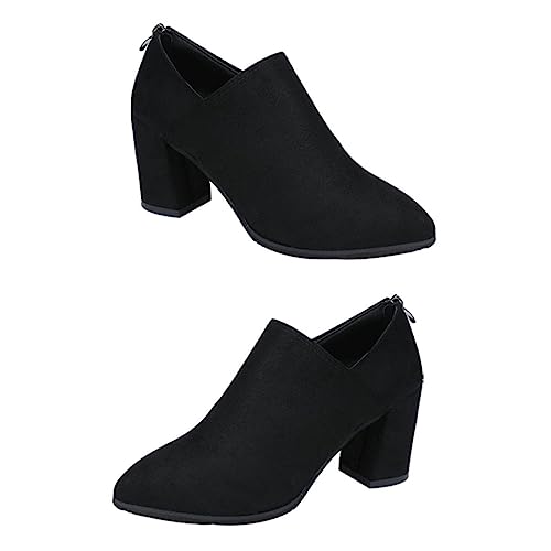 FRCOLOR 1 Paar Schuhe Mit Klobigen Absätzen Plattformabsätze Stiefeletten Mit Klobigem Absatz Damen Booties Schwarz Material Schuhfutter: Pu-Futter (einzelfutter) von FRCOLOR