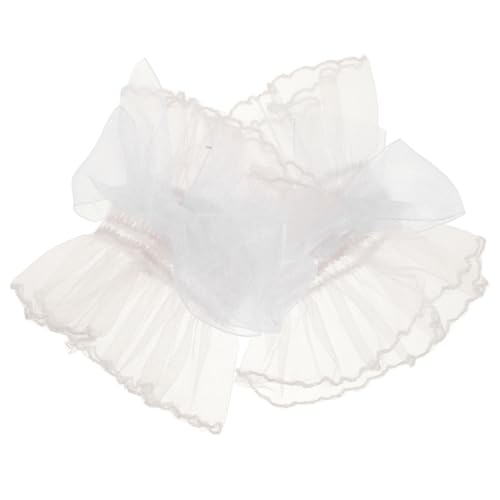 FRCOLOR 1 Paar Spitzenärmel Armbinde Spitzenmanschette Lolita-handschuhe Fingerlose Spitzenhandschuhe Gefälschte Handgelenksmanschetten Clown-handschuhe Handgelenkmanschetten Weiß von FRCOLOR
