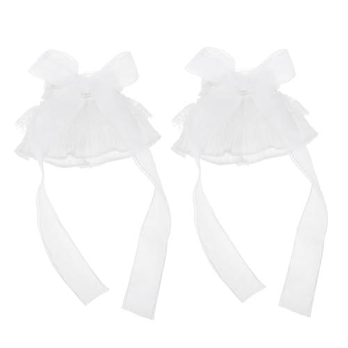 FRCOLOR 1 Paar Spitzenärmel weißes armband blumenmuster Armbinde Handmanschette Fingerlose Handschuhe Hochzeit Spitzenmanschette Clown-Manschetten Clown-Handgelenkrüsche Polyester von FRCOLOR