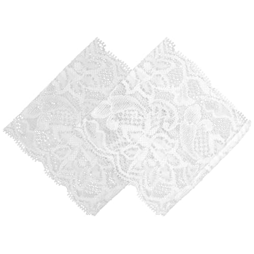 FRCOLOR 1 Paar Spitzenarmbänder Elegant Zubehör Ärmel Schnürsenkel Für Frauen Uv Spitzenstoff Handgelenkbandage Spitzen-handgelenkmanschette Für Damen Weiß von FRCOLOR