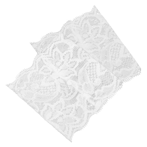 FRCOLOR 1 Paar Spitzenarmbänder Spitzenstoff Ärmel elegant Schnürsenkel UV Hochzeitskleid -Accessoire Spitzen-Handgelenkmanschette für Damen Armstulpen für Damen Weiß von FRCOLOR