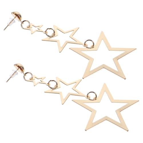 FRCOLOR 1 Paar Stern Ohrringe Damen Elegante Mehrlagige Dangle Ohrringe Modischer Schmuck für Komfortabel und Vielseitig Einzigartiges Design mit Fünf Punkten von FRCOLOR