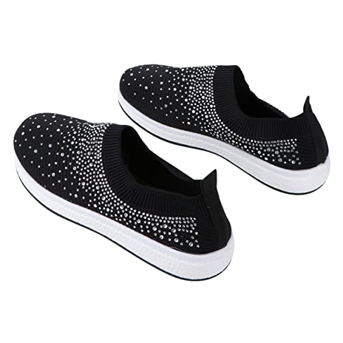 FRCOLOR 1 Paar Wanderschuhe Wandern Barfußschuhe Pfad Damen Lauflernschuhe weibliche Strass-Turnschuhe Mesh-Laufschuhe atmungsaktive Turnschuhe auf Turnschuhen Schwarz von FRCOLOR