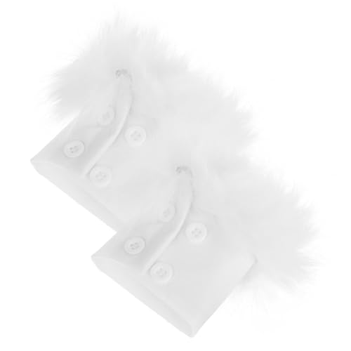 FRCOLOR 1 Paar flauschige Manschette weiße armstulpen Flauschige Armstulpen Weiche Fäustlinge Fuzzy Armwärmer Handgelenksmanschetten aus Kunstpelz weiße flauschige Pulswärmer Plüsch von FRCOLOR
