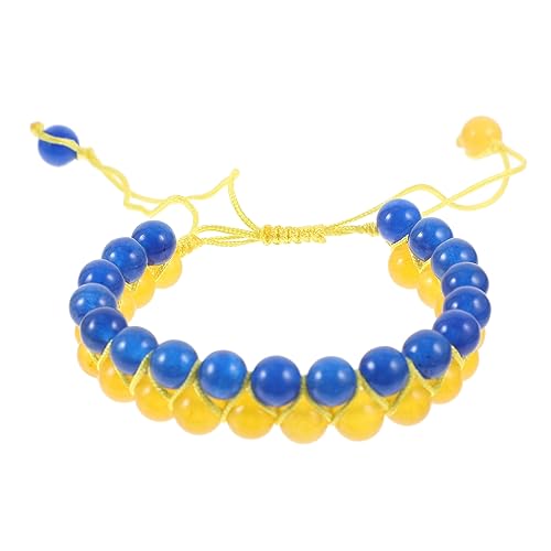 FRCOLOR 1 Saite Naturstein Armband für Damen Herren Verstellbares Doppelschichtiges Armband Echtem Topas Bunten Ästhetisches Handgefertigtes für Täglichen Gebrauch von FRCOLOR