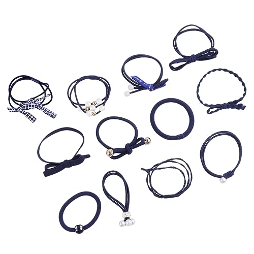 FRCOLOR 1 Satz 12St perlen haar seil Haargummis für Kinder Haarschmuck aus Perlen haarband set haar zubehör Haarbänder Perle Haargummi Haarring Mädchen Haarseil Halter Stirnband Gummiband von FRCOLOR