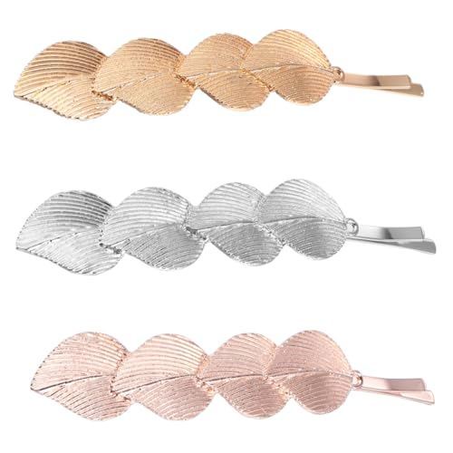 FRCOLOR 1 Satz 3St Blatt Haarnadel haarschmuck Haarspangen für Damen Blatthaar hinterlässt Haarspangen goldene Haaraccessoires Göttin Kopfbedeckung hinterlässt Haarnadel Haarnadel von FRCOLOR