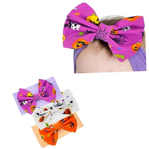 FRCOLOR 1 Satz 3st Halloween Kinder Stirnband Halloween-requisiten Haarwickel Für Neugeborene Halloween-haarband Schleifen-turban Für Kinder Nylon-stirnband Krawatte Baby Lieferungen Stoff von FRCOLOR