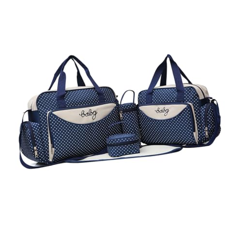 FRCOLOR 1 Satz 5 Stück Babytasche Umstandswickeltaschen Tasche für Frauen Multifunktions-Mumientaschen Mama Einkaufstasche große Handtasche mit Mehreren Taschen Blue von FRCOLOR