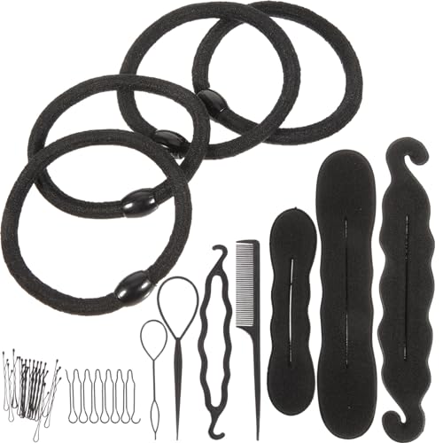 FRCOLOR 1 Satz 79 Teiliges Set Lockenwickler Frisurenherstellungswerkzeuge Mädchen Haarknotenherstellungswerkzeuge Haarknoten Feste Clips Pferdeschwanzhalter Haarknotenhersteller von FRCOLOR