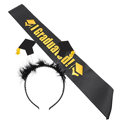 FRCOLOR 1 Satz Abschluss Stirnband Mini-grad-kappe Halter Abschlusshut, Haarband Und Schärpe Haarreif Für Den Abschluss 2023 Mini-abschlusshut-haarband Abschlusskappe Abschlusshüte Filz von FRCOLOR
