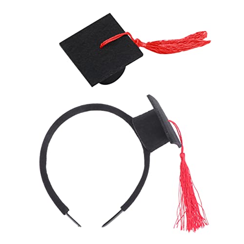 FRCOLOR 1 Satz Arzt Hut Stirnband Abschluss Hut Party Abschlussfeier Haarnadel Haardekore Für Abschlussfeiern Weibliche Abschlusskopfbedeckung Graduierung Haarnadel Filzstoff Rot von FRCOLOR