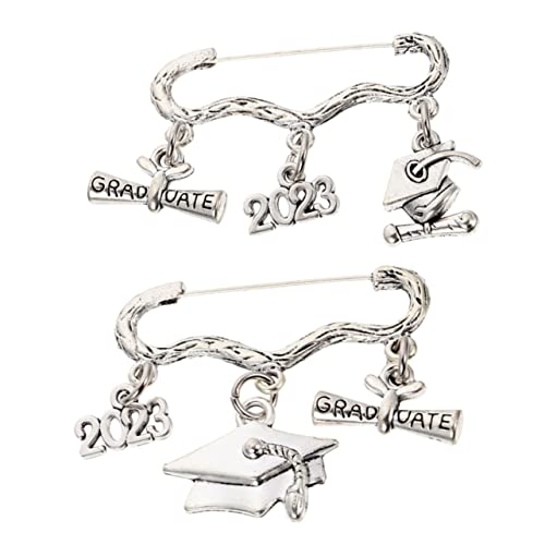 FRCOLOR 1 Satz Bachelor-cap-brosche Abschlussfeier Abschlussgeschenk 2023 Absolventen Anstecknadel 2023 Grad Broschennadel Schmuck Anstecknadel Aus Metall Graduierung Anstecknadel 2 Stück von FRCOLOR