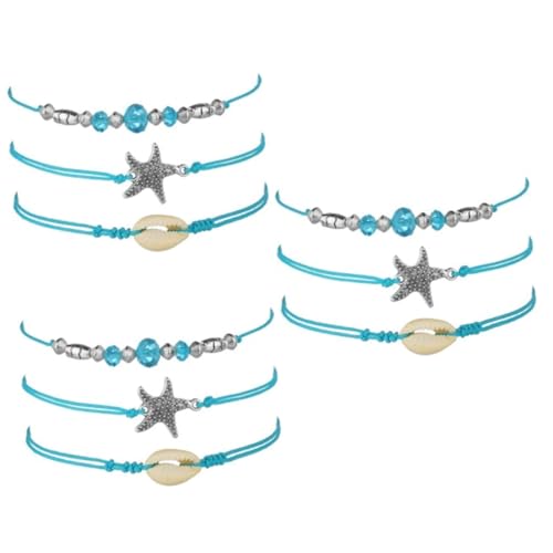FRCOLOR 1 Satz Boho Fußkettchen Für Damen Teiliges Anklet Mit Perlen Verstellbar Langlebig Für Besondere Anlässe Fußhängende Accessoires Für Stilvolle Frauen 3 Stück von FRCOLOR