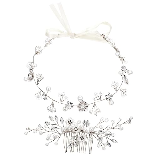 FRCOLOR 1 Satz Braut Schmuck Stirnband Brauthaarschmuck Für Frauen Haaropper Dekoration Haarschmuck Für Die Hochzeit Haarband Haarbänder Haarspangen Clips Für Haare Silver Legierung von FRCOLOR
