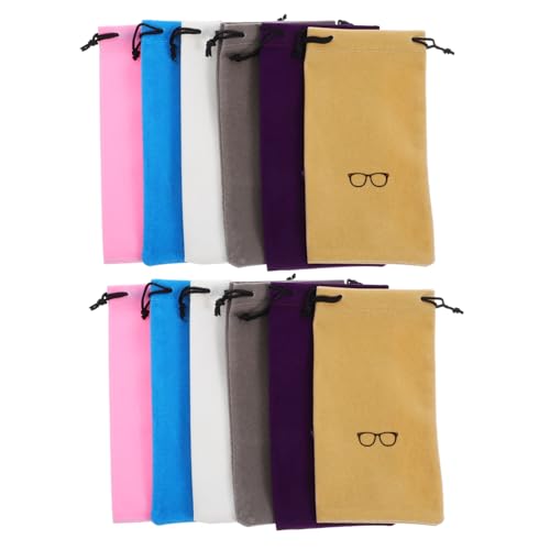 FRCOLOR 12stücke Sonnenbrillenbeutel Aus Weichem Flanellstoff Sonnenbrillen-etuis Zum Reisen Tragbare Brillenaufbewahrungstaschen Für Damen Und Herren von FRCOLOR
