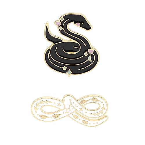 FRCOLOR 1 Satz Cartoon Snake Shaped Brosche Schwarze Weiße Brustnadel Kreatives Bekleidungszubehör Für Kleider Taschen Hüte Schals Geschenkidee Für Freunde Familie 2 Stück von FRCOLOR