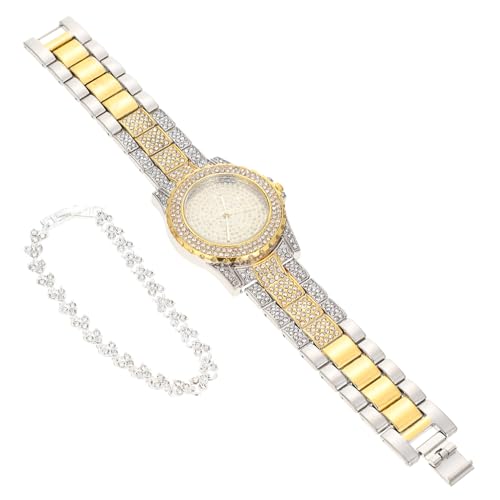 FRCOLOR 1 Satz Damenarmbanduhr mit Armbanduhr Armband für Frauen Präzise Bewegung Glänzende Strasssteine für Besondere Anlässe Passend für Verschiedene Outfits von FRCOLOR