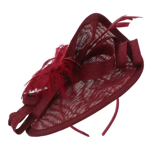 FRCOLOR 1 Satz Federblumen-kopfschmuck Für Frauen Fascinator Hut Kopfschmuck Fascinator Hut Haarspange Hut-haarspange Für Party Fascinator-hüte Für Frauen Braut Hut Polyester von FRCOLOR