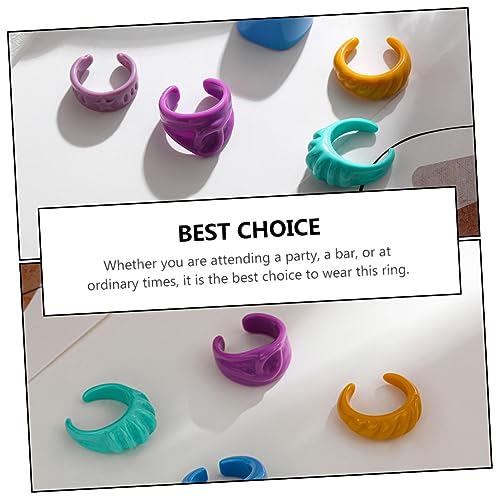 FRCOLOR 1 Satz Finger Ring Teiliges Kreatives Ring Macaron Farben Für Modebewusste Accessoires Komfortabel Und Leicht Zu Tragen Vielseitig Kombinierbar Für Look 5 Stück von FRCOLOR