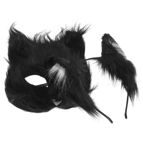 FRCOLOR 1satz Furry Fox Maske Für Halloween Halbe Gesichtsmaske Mit Ohren-haarband Für Cosplay Und Fasching Atmungsaktiv Und Elastisch Für Männer Und Frauen von FRCOLOR