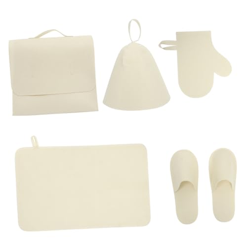 FRCOLOR 1satz Sauna Filz Teiliges Mit Sauna-hut Mat Handschuhen Und Slippern Für Damen Und Atmungsaktive Für Wellness Und Entspannung von FRCOLOR