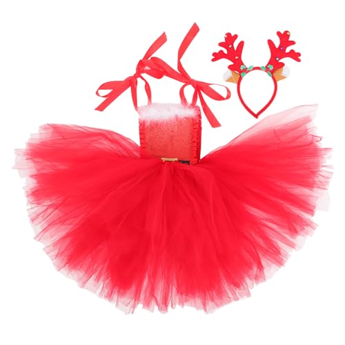 FRCOLOR 1 Satz Geweih-stirnband-set Abs Kostüm Cosplay Halloween Hirschkostüm Für Mädchen Katzen-outfit Weihnachtskopfschmuck Babykostüm Hirschgeweih Stirnbänder Haustier Stoff Rot von FRCOLOR