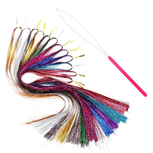 FRCOLOR 1 Satz Haarverlängerung Golddraht Meerjungfrau Haar Haarschleifen Für Mädchen Klare Haargummis Menschenhaarbündel Haarband Haargummis Für Haar-edelstein-stempel Das Haustier von FRCOLOR