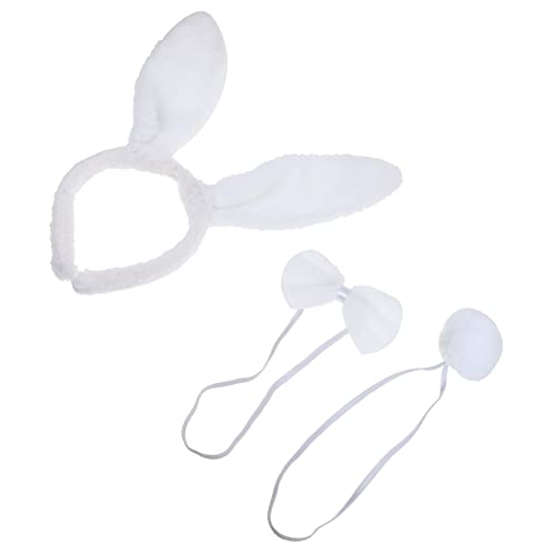 FRCOLOR 1 Satz Hasenohr Stirnband Kleinkind Kaninchen Hasen-cosplay- Kostüm Partyzubehör Für Erwachsene Hasenohr-party-kopfschmuck Plus Braune Ohren Lustig Weiß Plüsch von FRCOLOR