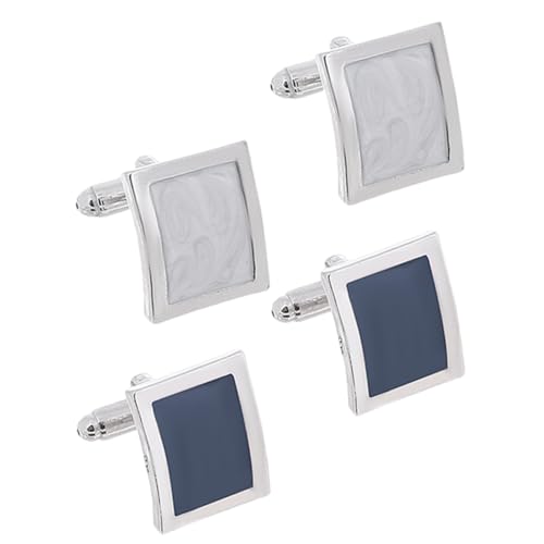 FRCOLOR 1 Satz Herren Manschettenknöpfe Rechteckige Lackierte Cufflinks Für Anzug Hemd Stilvolle Knöpfe Für Männer Für Hochzeit Business Besondere Anlässe 2 Paare von FRCOLOR