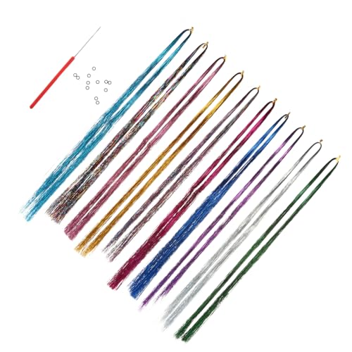 FRCOLOR 1satz Haarverlängerungen Mit Bunten Strähnen Teiliges Mit Natürlichem Effekt Und Häkelnadel Für Junge Mädchen Für Partys Und Besondere Anlässe von FRCOLOR