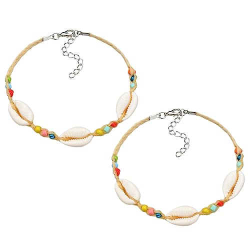 FRCOLOR 2stücke Perlen Fußkettchen Armband Bunte Perlen Fußkette Schmuck Geschenk Dekoratives Fußkettchen Armband Im Boho Stil Accessoires Für Jede Gelegenheit von FRCOLOR