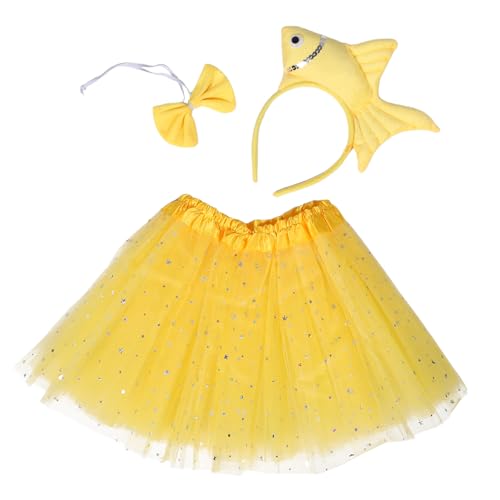 FRCOLOR Plüschfischkostüm Für Junge Mädchen Mit Stirnband Und Rock Meerestier-design Outfit Für Halloween-partys Und Alltag von FRCOLOR