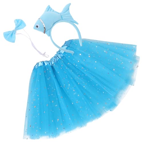 FRCOLOR Tier Themen Plüsch Fisch Kostüm Junge Mädchen Tier Stirnband Rock Fisch Cosplay Kostüm Halloween Partys Dress-up von FRCOLOR