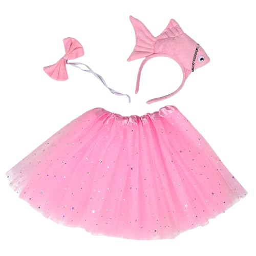 FRCOLOR Fischkostüm Für Junge Mädchen Goldfisch Meereslebewesen Meerestier-kostümset Mit Stirnband Und Rock Meerestier-kostüme Für Halloween-partys Alltagsspaß von FRCOLOR