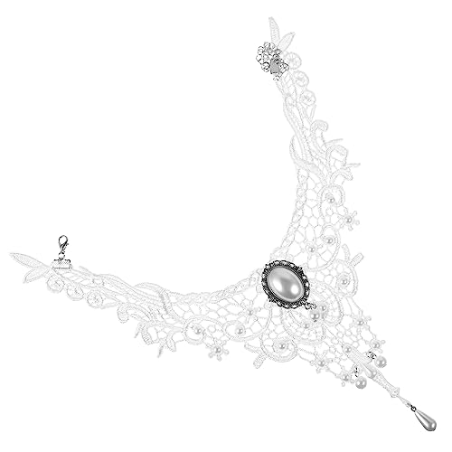 FRCOLOR 1 Satz Retro Lace Halskette für Hochzeitskleider Teiliges Eleganter Brautschmuck Weiß für Hochzeitsdekoration Besondere Anlässe Hautfreundliches Material Einzigartiger Look von FRCOLOR